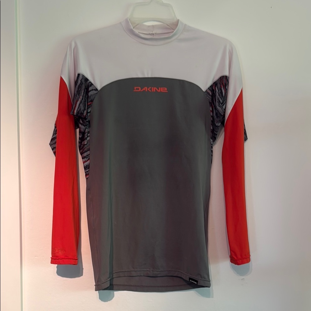 Dakine Red and Gray Long Sleeve SPF 50 rashguard